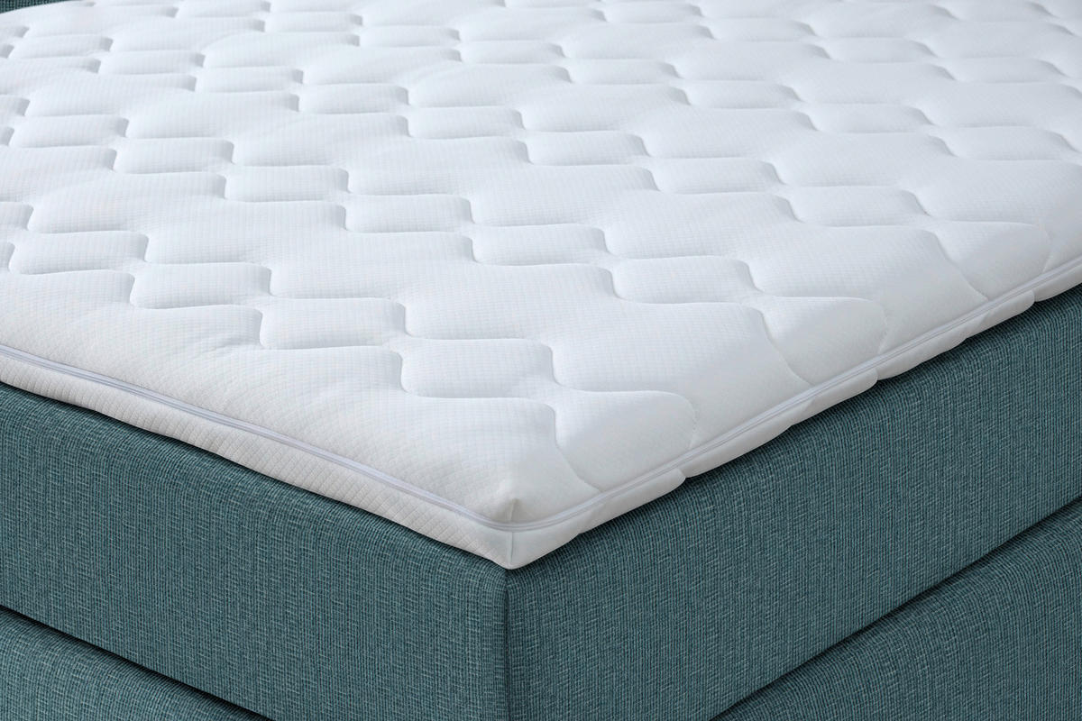 BOXSPRINGBETT 140/200 cm  in Petrol  - Petrol/Schwarz, Konventionell, Kunststoff/Textil (140/200cm) - Moderano