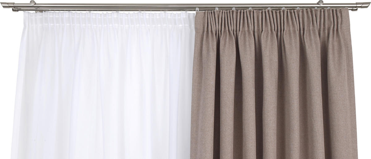 OKRÚHLA TYČ S PRÍSLUŠENSTVOM 200 cm - farba ušľachtilej ocele, Basics, kov (200cm) - Homeware