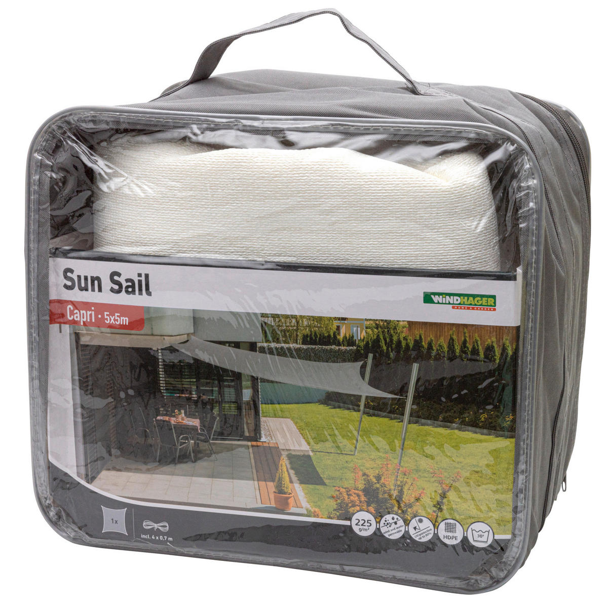 GARTENSONNENSEGEL  500/500 cm  - Weiß, Basics, Kunststoff (500/500cm) - Windhager