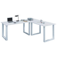 HÖRNSKRIVBORD 190/160/76 cm  in vit  - vit, Modern, metall/trämaterial (190/160/76cm) - MID.YOU