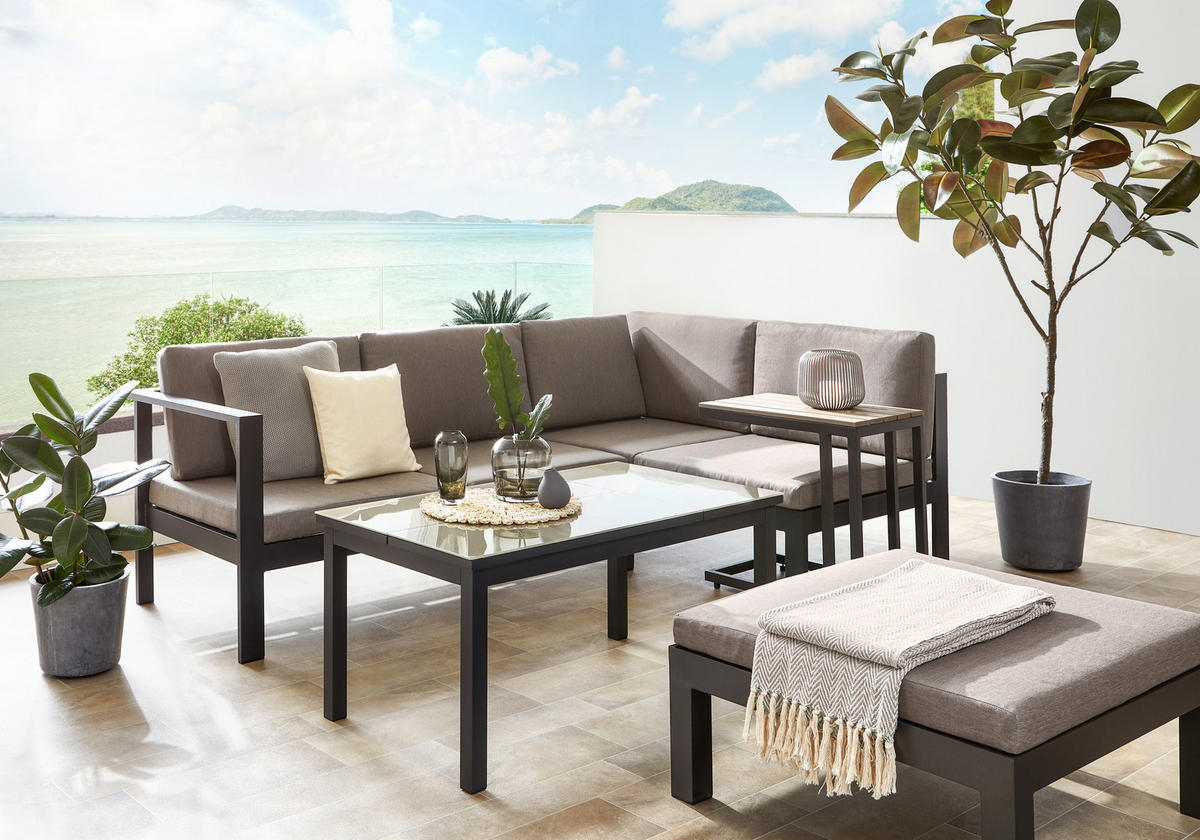 LOUNGETISCH 100/48/60 cm Metall, Glas  - Anthrazit/Grau, Design, Glas/Metall (100/48/60cm) - Amatio