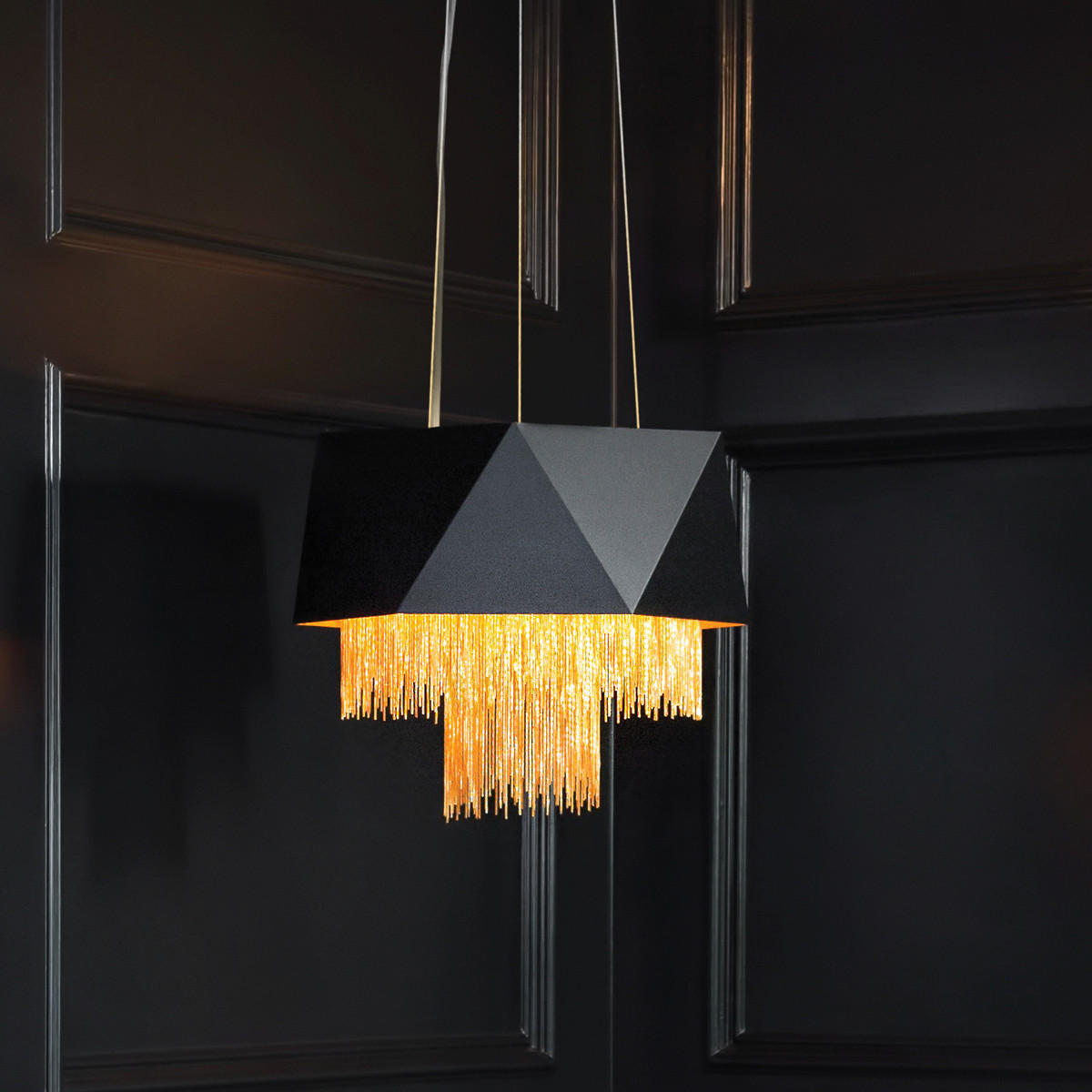 HÄNGELEUCHTE Elstead Zuma 45/47.4 cm   - Schwarz, KONVENTIONELL, Kunststoff/Textil (45/47.4cm) - Elstead Lighting