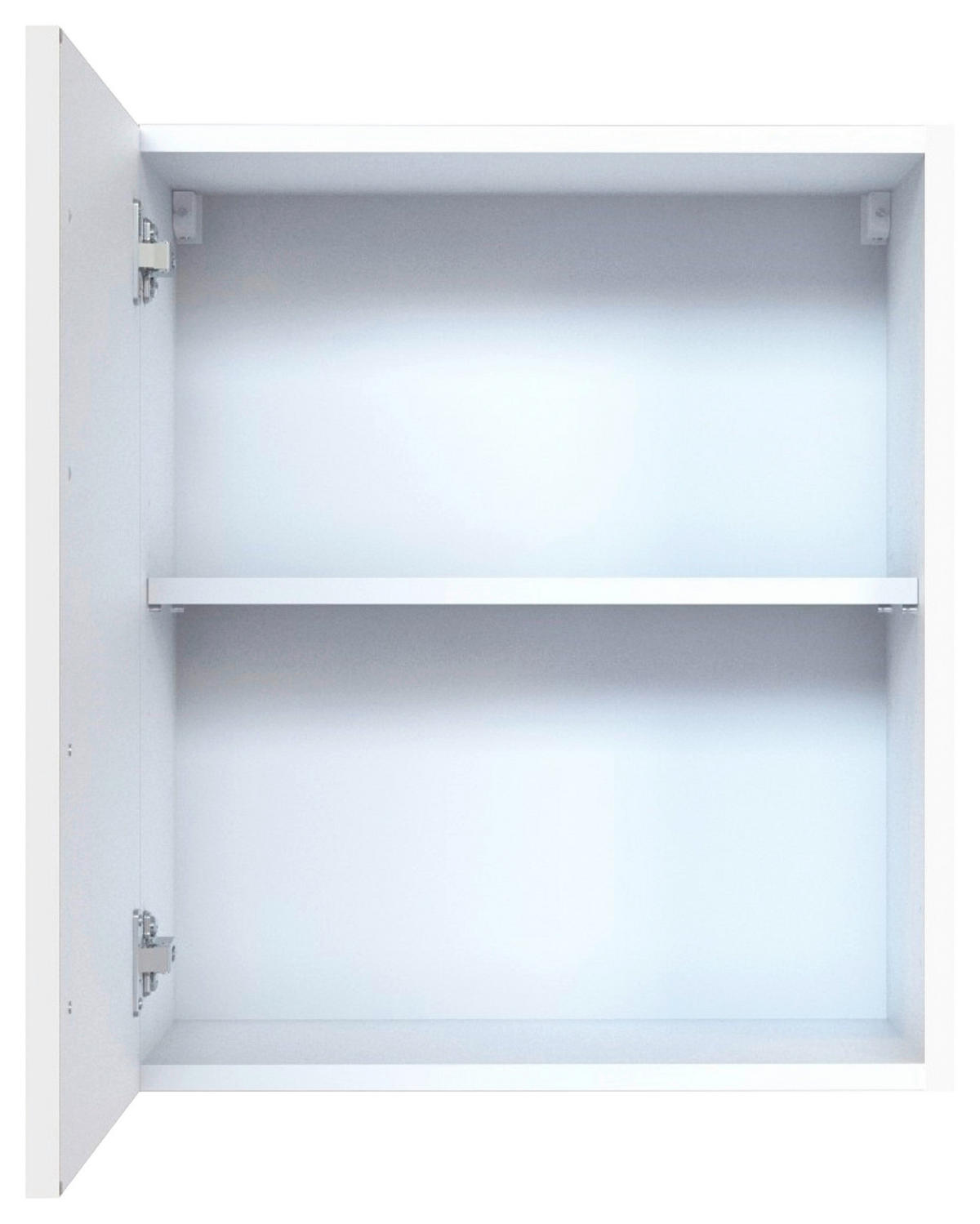 KÜCHENOBERSCHRANK 50/57/34 cm  in Weiß Hochglanz  - Weiß Hochglanz/Silberfarben, MODERN, Holzwerkstoff/Metall (50/57/34cm) - Held