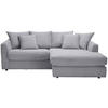 ECKSOFA Hellgrau Cord  - Hellgrau/Schwarz, Design, Kunststoff/Textil (235/175cm) - home24