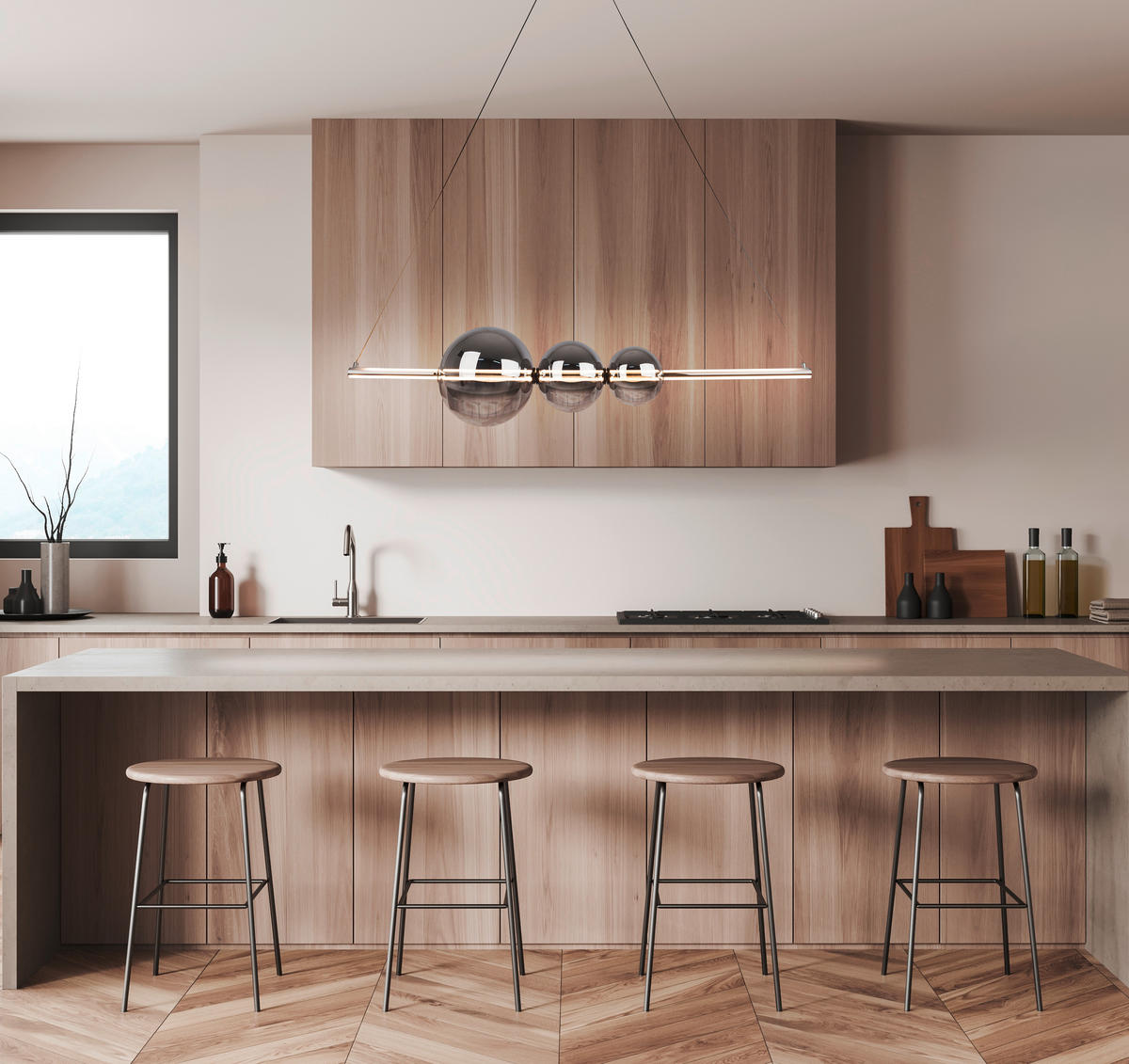 LED-PENDELLEUCHTE Nova 125,3/25/150 cm   - Design, Glas/Metall (125,3/25/150cm) - Näve