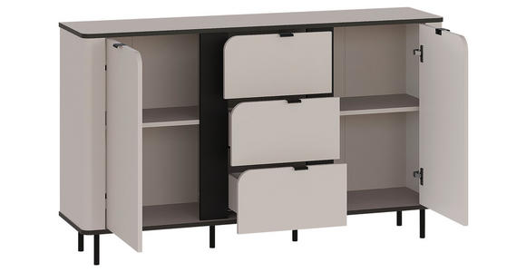 SIDEBOARD  in 136,8/82/35,2 cm  - Kaschmir/Schwarz, MODERN, Holzwerkstoff/Kunststoff (136,8/82/35,2cm) - Carryhome