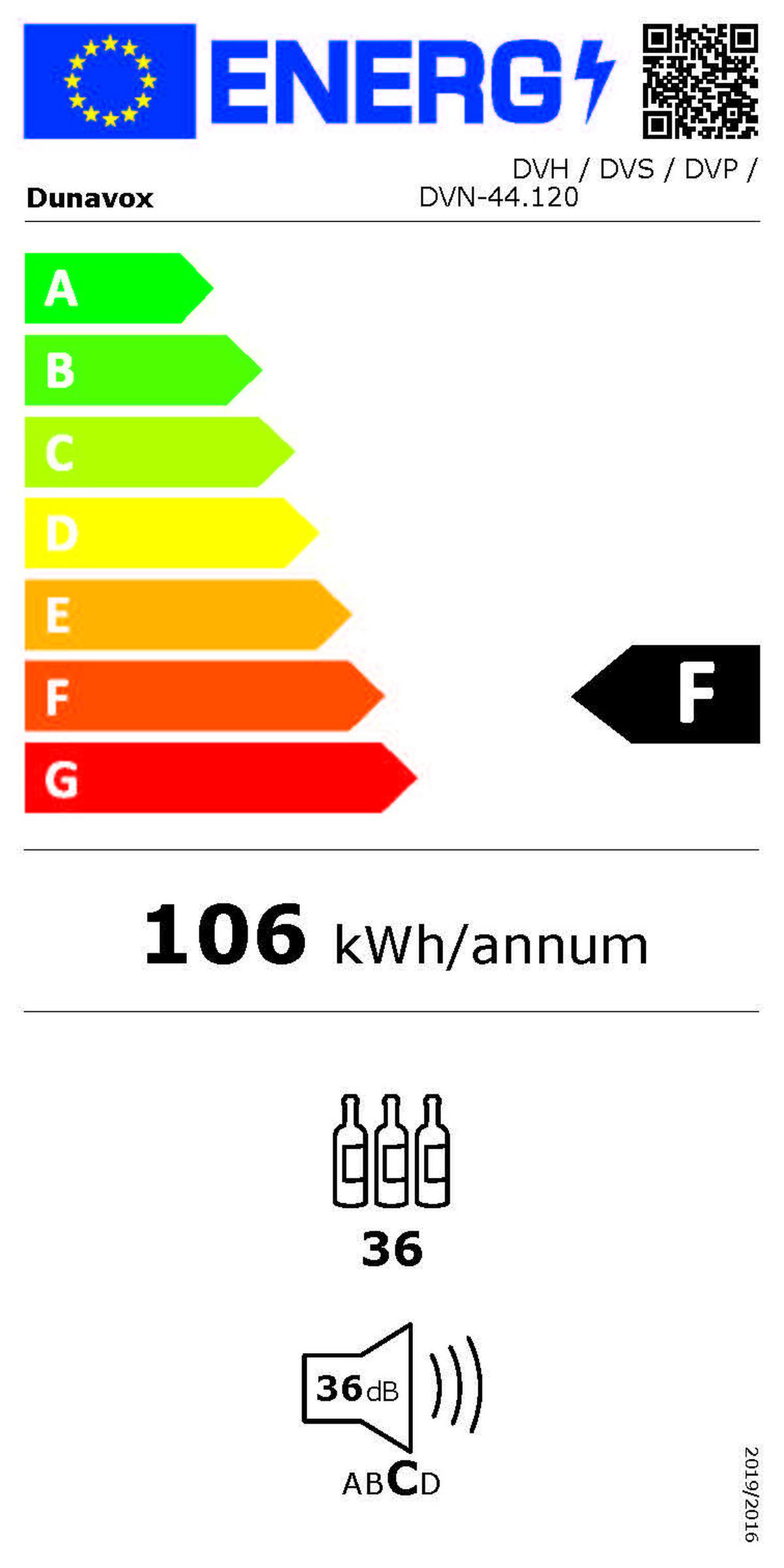 WEINKÜHLSCHRANK DVP-44.120DB  - Schwarz, Basics, Glas/Holz (59/88,2/57,1cm)