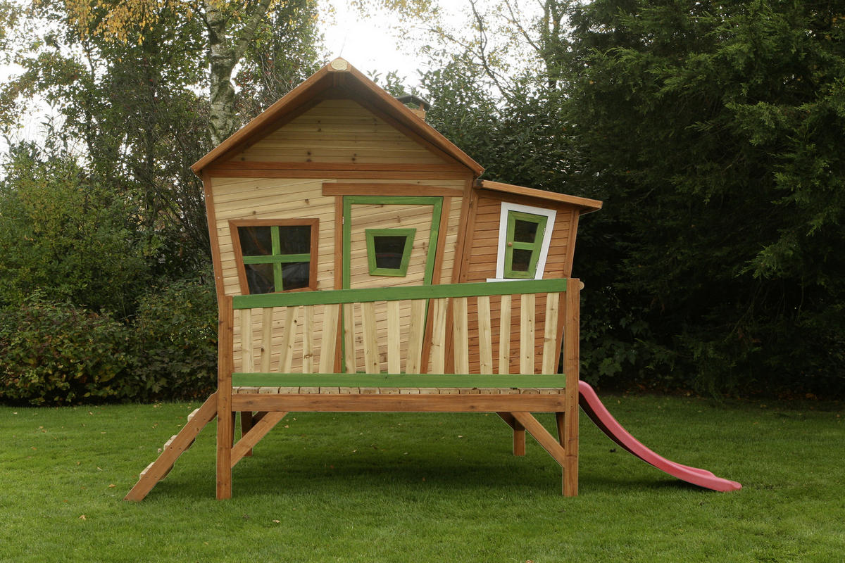 SPIELTURM 345/229/180 cm axi  - Rot/Braun, Basics, Holz (345/229/180cm) - Ambia Garden
