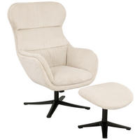 SESSELSET Cord Hocker    - Beige/Schwarz, MODERN, Textil/Metall (76/110/88,5cm) - Livetastic