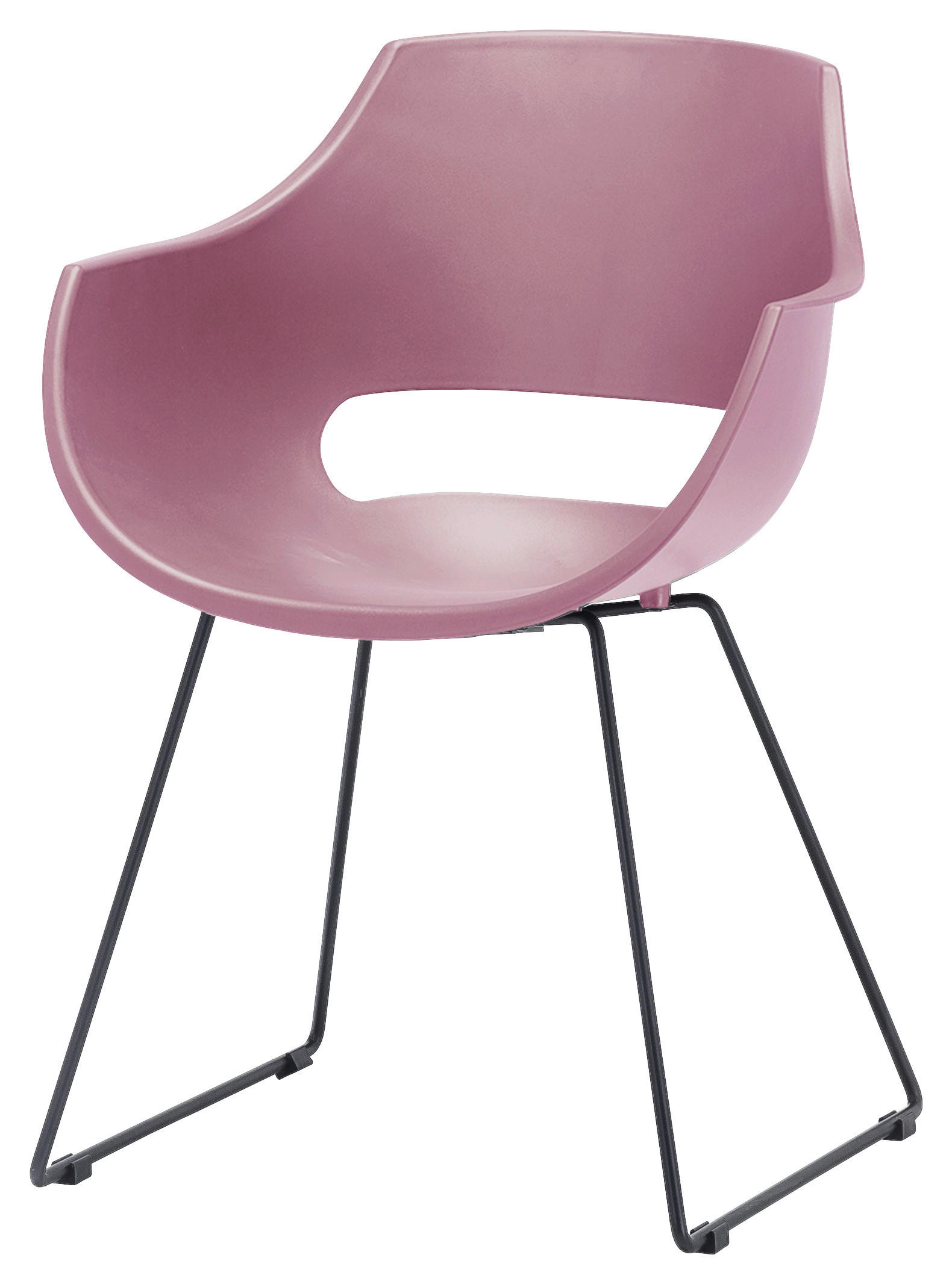 ARMLEHNSTUHL     Rosa, Schwarz  - Schwarz/Rosa, Design, Kunststoff/Metall (57/80/58cm) - Livetastic