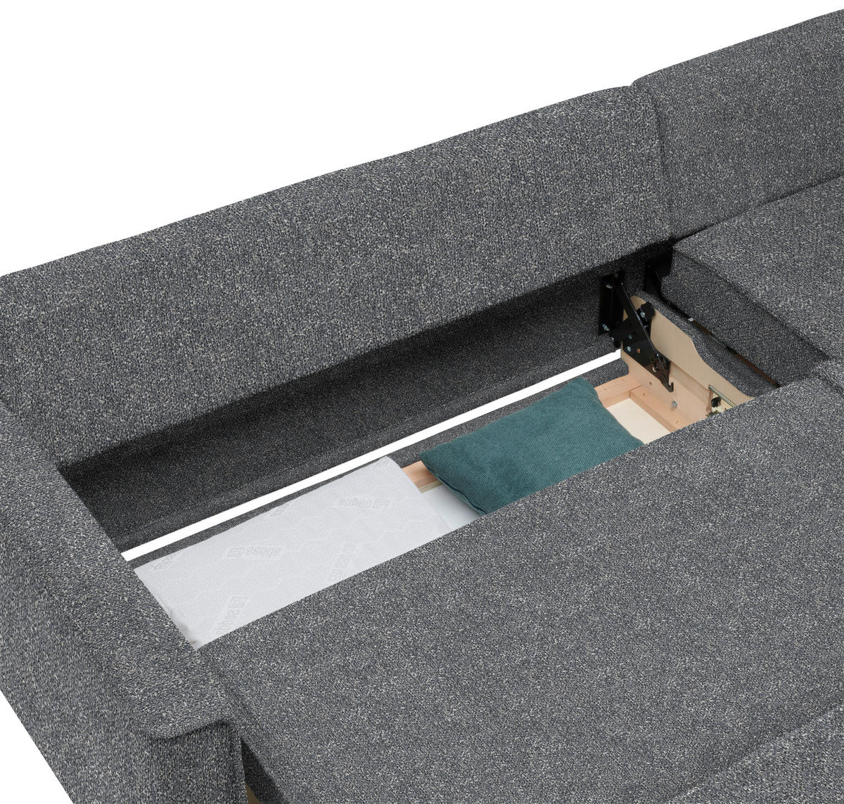 ECKSOFA  in Mikrovelours Grau  237/170 cm  - Eichefarben/Grau, KONVENTIONELL, Holz/Textil (237/170cm) - Sedda