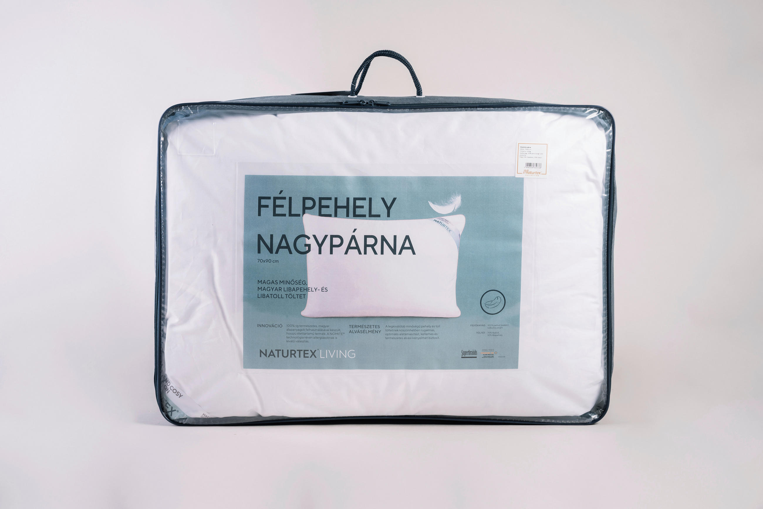 PÁRNA   - fehér, Basics, textil (70/90/15cm) - Naturtex