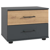 NACHTTISCH 52/40/38 cm  in Graphitfarben, Eiche Artisan  - Schwarz/Graphitfarben, Konventionell, Holzwerkstoff/Kunststoff (52/40/38cm) - Carryhome