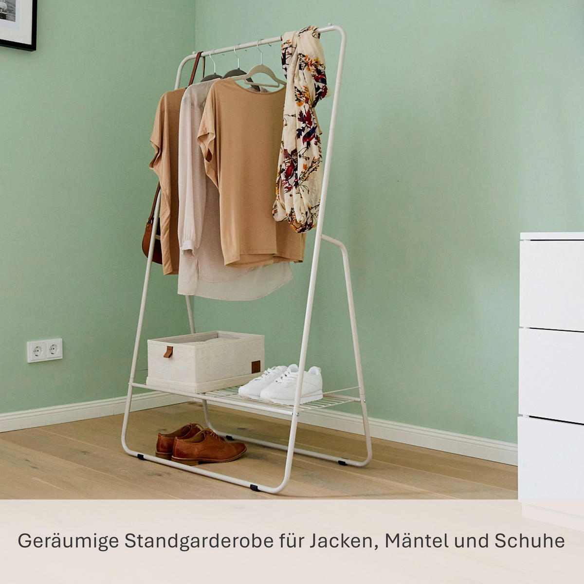 KLEIDERSTÄNDER in Greige   - Greige, Basics, Metall (75/44/140cm) - LOVE IT STORE IT