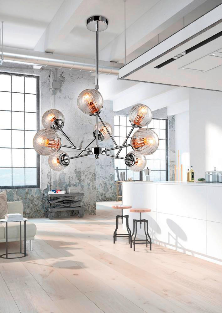 PENDELLEUCHTE 75/70 cm  - Chromfarben, Design, Metall (75/70cm)