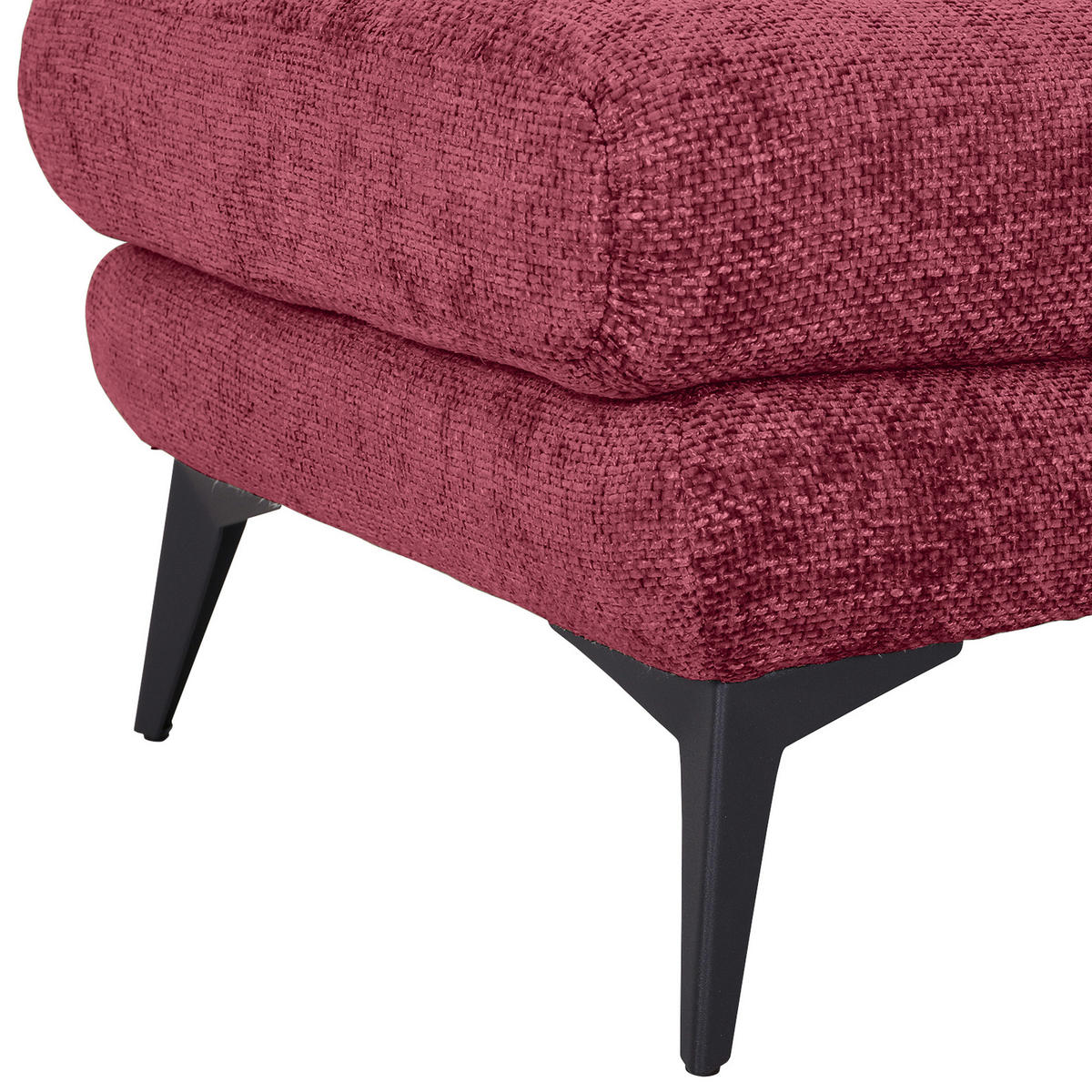 BIGSOFA in Chenille Bordeaux  - Bordeaux/Schwarz, Konventionell, Textil/Metall (215/70/98cm) - Carryhome