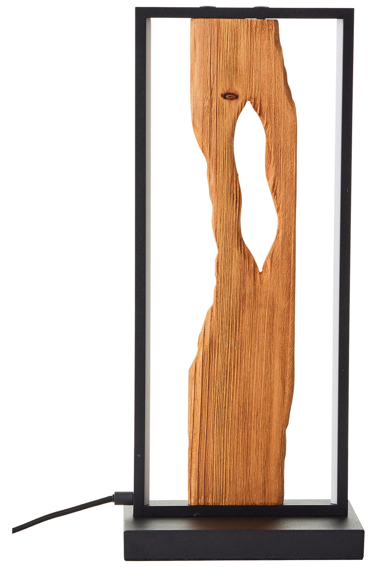 LED-TISCHLEUCHTE 22/15/50 cm   - Schwarz/Braun, Design, Holz/Metall (22/15/50cm) - Brilliant
