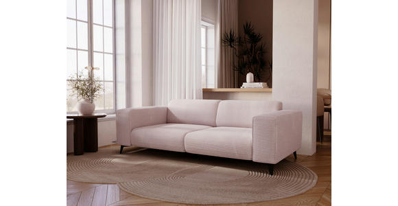 2-SITZER-SOFA Cord Creme  - Creme/Schwarz, KONVENTIONELL, Textil/Metall (207/75/104cm) - Carryhome