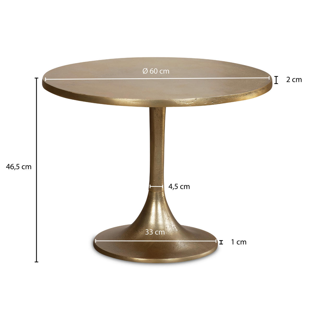COUCHTISCH in Metall 60/60/46,5 cm  - Goldfarben, Design, Metall (60/60/46,5cm) - MID.YOU
