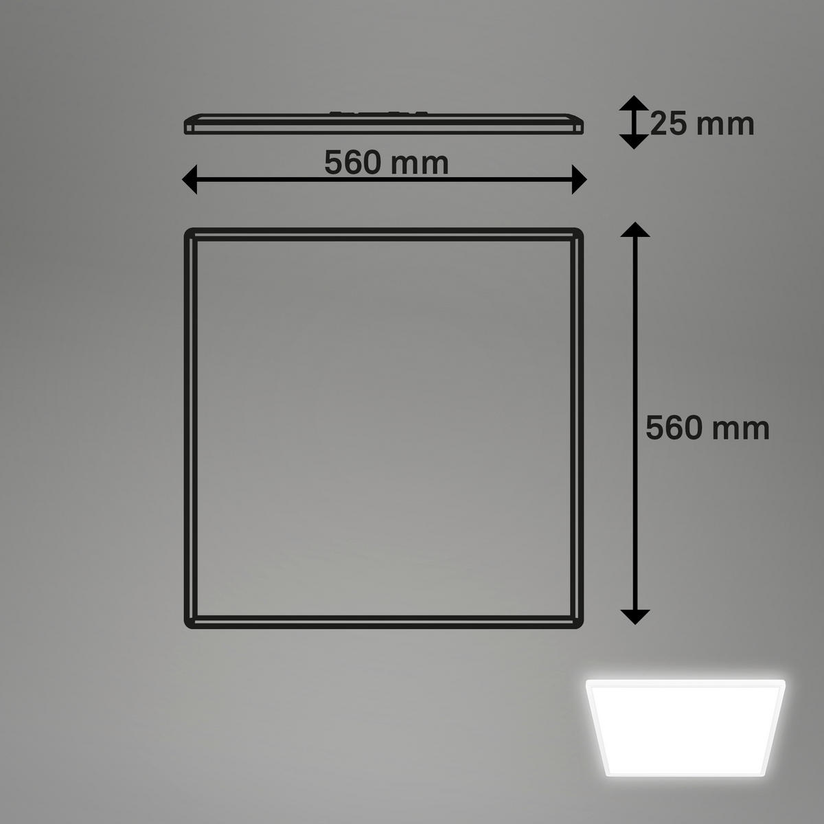 LED-PANEEL Tava 56/56/2,5 cm   - Weiß, Basics, Kunststoff (56/56/2,5cm)