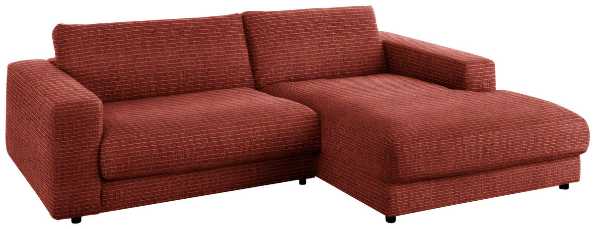 ECKSOFA in Chenille Rostfarben  - Rostfarben/Schwarz, Design, Kunststoff/Textil (270/190cm) - Lomoco
