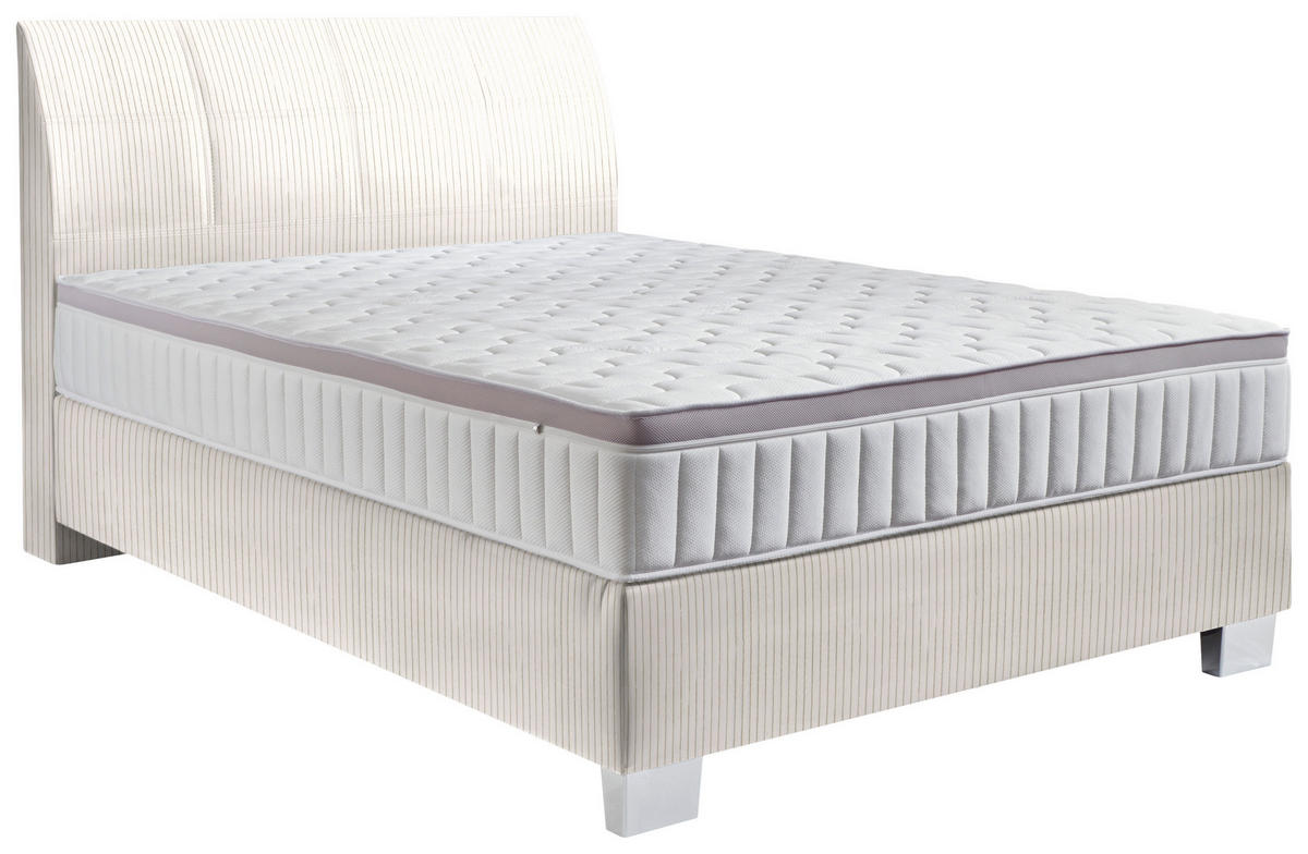 BOXSPRINGBETT 100/200 cm  in Creme  - Chromfarben/Creme, Konventionell, Kunststoff/Textil (100/200cm) - Hom`in