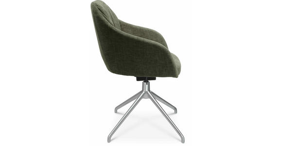 ARMLEHNSTUHL in Aluminium Velours - Alufarben/Grün, Design, Textil/Metall (58/81,5-84,5/60cm) - Johann Jakob