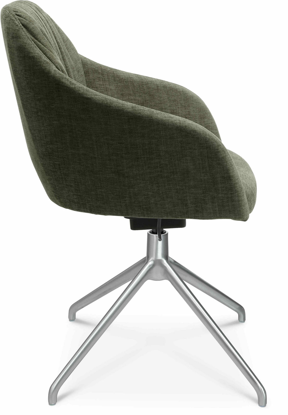 ARMLEHNSTUHL  in Aluminium Velours  - Alufarben/Grün, Design, Textil/Metall (58/81,5-84,5/60cm) - Johann Jakob