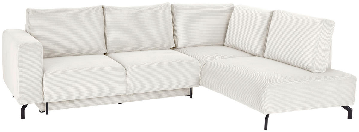 ECKSOFA Creme Cord  - Creme/Schwarz, MODERN, Textil (272/210cm) - P & B