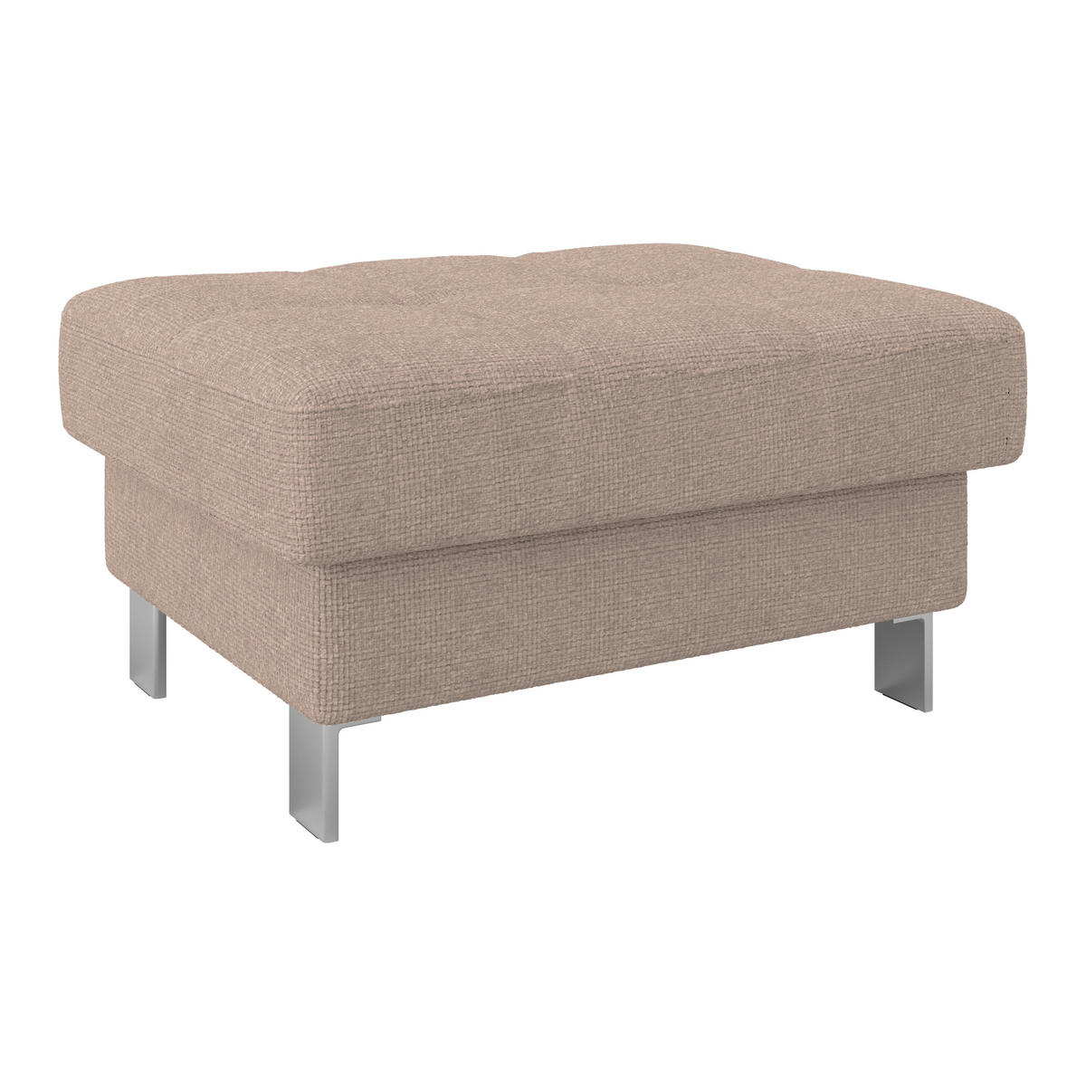 HOCKER in Textil Beige  - Beige, Modern, Textil/Metall (90/44/73cm) - MID.YOU