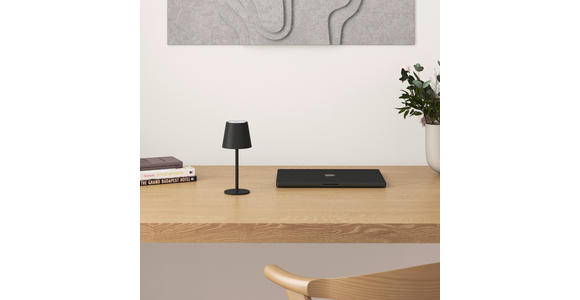 AKKU-TISCHLEUCHTE Jubidubiläum 8,6/20,3 cm  - Schwarz, Basics, Kunststoff/Metall (8,6/20,3cm) - Novel