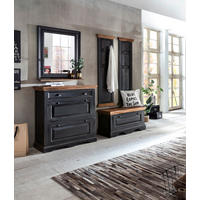 GARDEROBE 5-teilig  in 183/155/40 cm  - Schwarz/Honig, Design, Holz/Holzwerkstoff (183/155/40cm) - MID.YOU