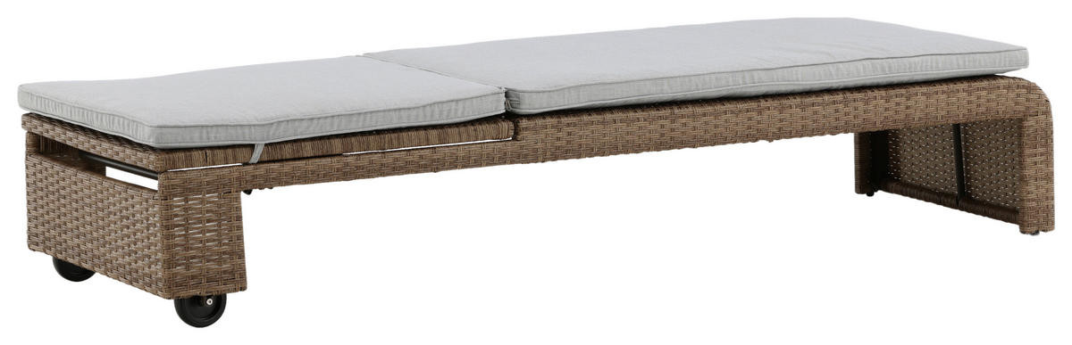SONNENLIEGE 60/32/196 cm  - Sandfarben/Hellbraun, KONVENTIONELL, Kunststoff/Textil (60/32/196cm) - Gardenson