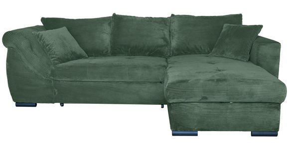 ECKSOFA  in Cord Dunkelgrün  - Dunkelgrün/Schwarz, KONVENTIONELL, Textil/Metall (258/168cm) - Carryhome