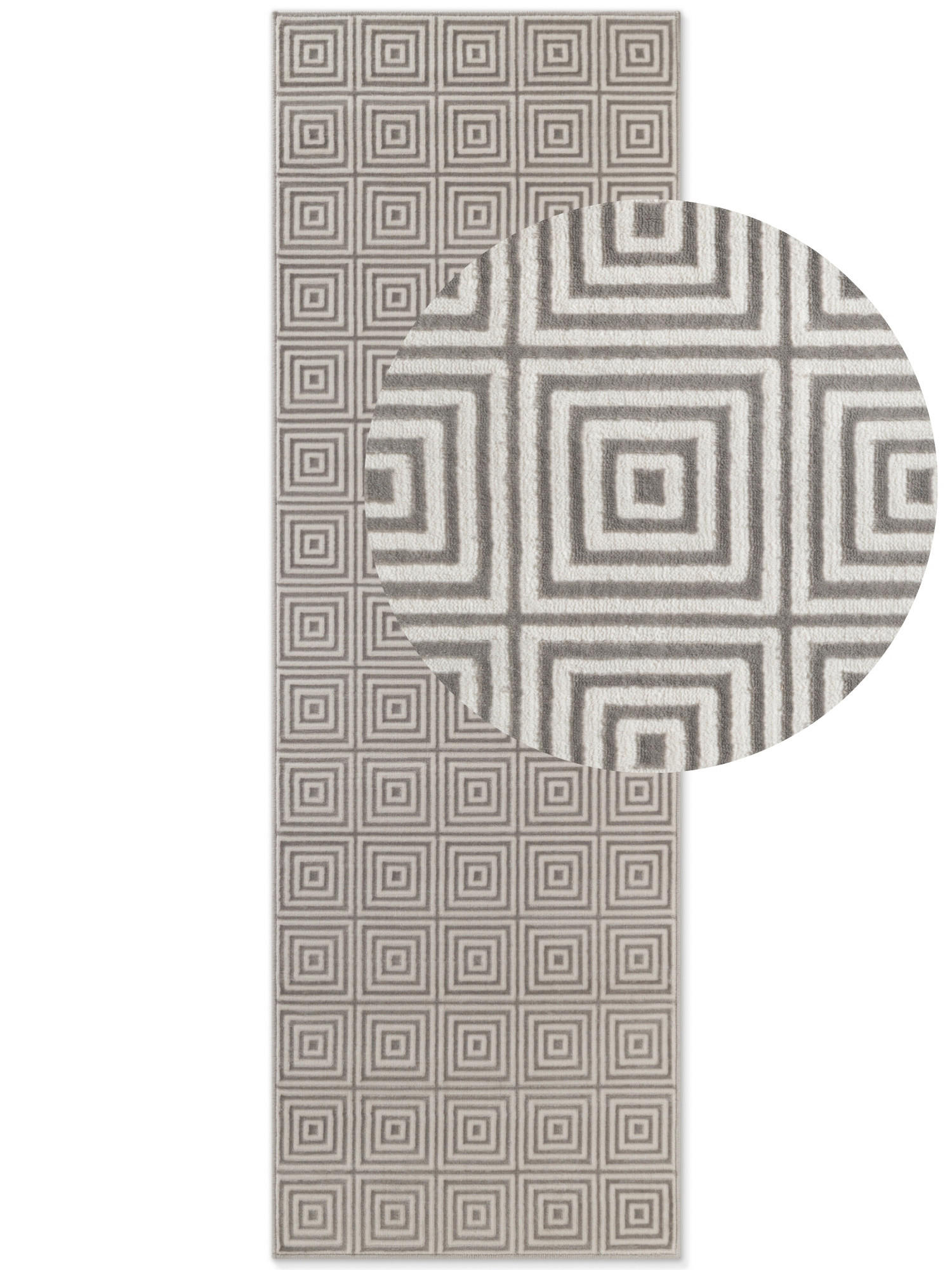 LÄUFER 80/240 cm Perles  - Weiß/Grau, Basics, Kunststoff (80/240cm) - Elle Decoration