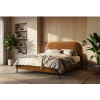 POLSTERBETT 180/200 cm  Terracotta  - Terracotta/Schwarz, Modern, Holz/Holzwerkstoff (180/200cm) - MID.YOU