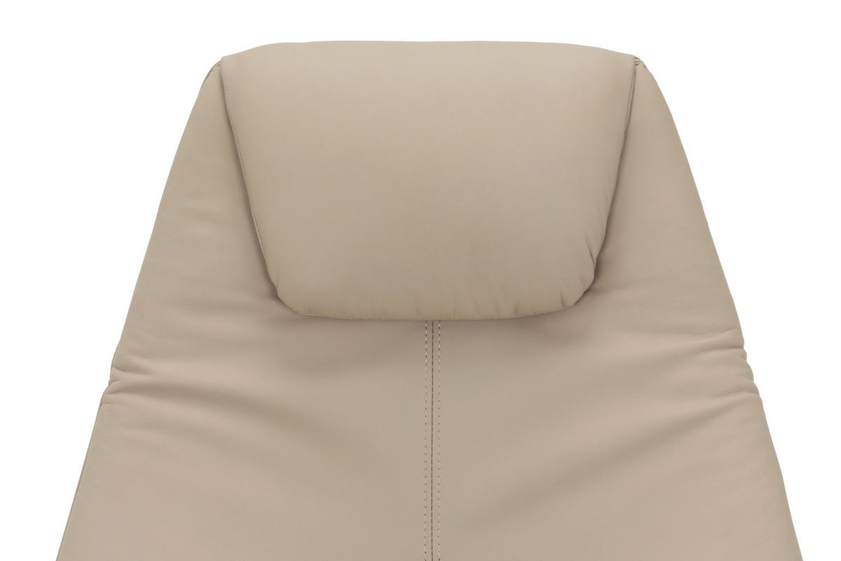 RELAXSESSEL Lederlook Echtleder    - Beige/Schwarz, KONVENTIONELL, Leder/Textil (73/112/86cm) - Livetastic