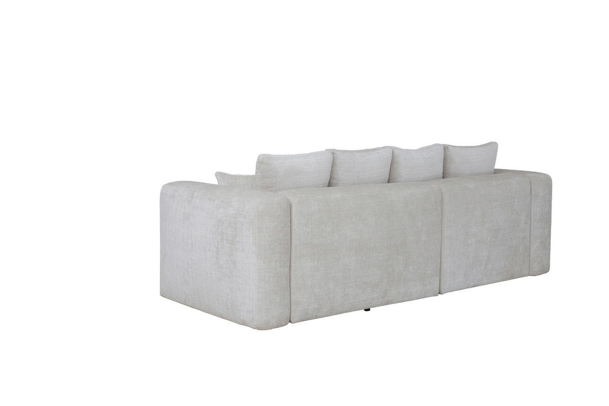 ECKSOFA Creme Chenille Zierkissen, Rückenkissen, Rücken echt  - Creme/Schwarz, MODERN, Kunststoff/Textil (188/276cm) - Milino