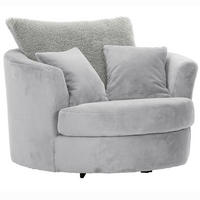 SESSEL in Plüsch Hellgrau  - Hellgrau/Schwarz, KONVENTIONELL, Textil/Metall (115/72/115cm) - Ambia Home