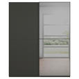 SCHWEBETÜRENSCHRANK  in Graphitfarben  - Graphitfarben, KONVENTIONELL, Glas/Holzwerkstoff (181/223/68cm) - Novel