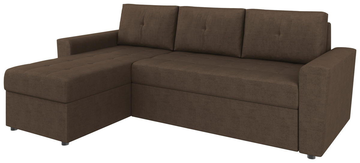 ECKSOFA TERMOLI in Jacquard Braun  155/231 cm  - Schwarz/Braun, Design, Kunststoff/Textil (155/231cm) - MID.YOU