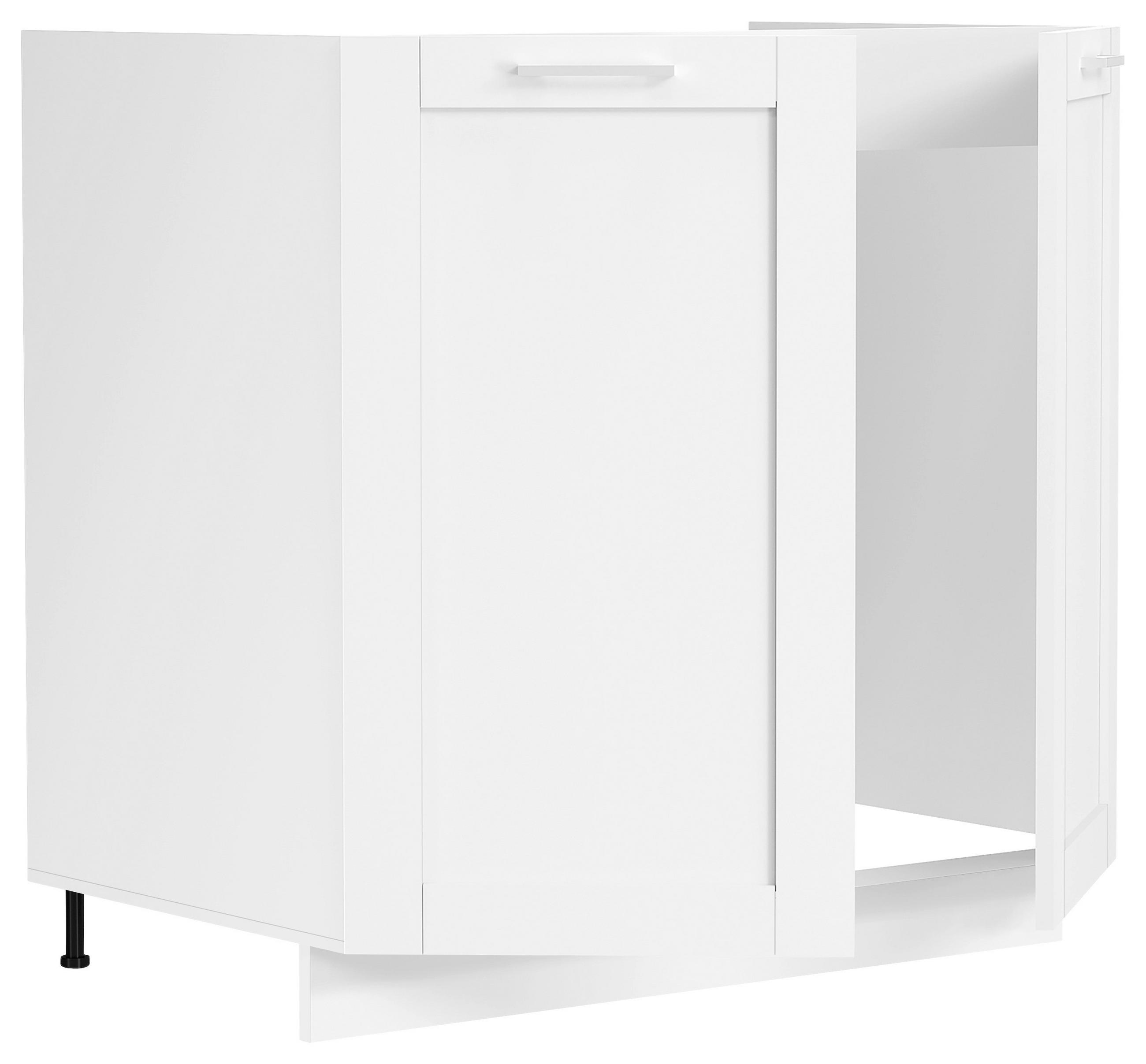SPÜLENUNTERSCHRANK 80/82/46 cm  in Weiß  - Silberfarben/Weiß, Trend, Holzwerkstoff/Kunststoff (80/82/46cm) - MID.YOU