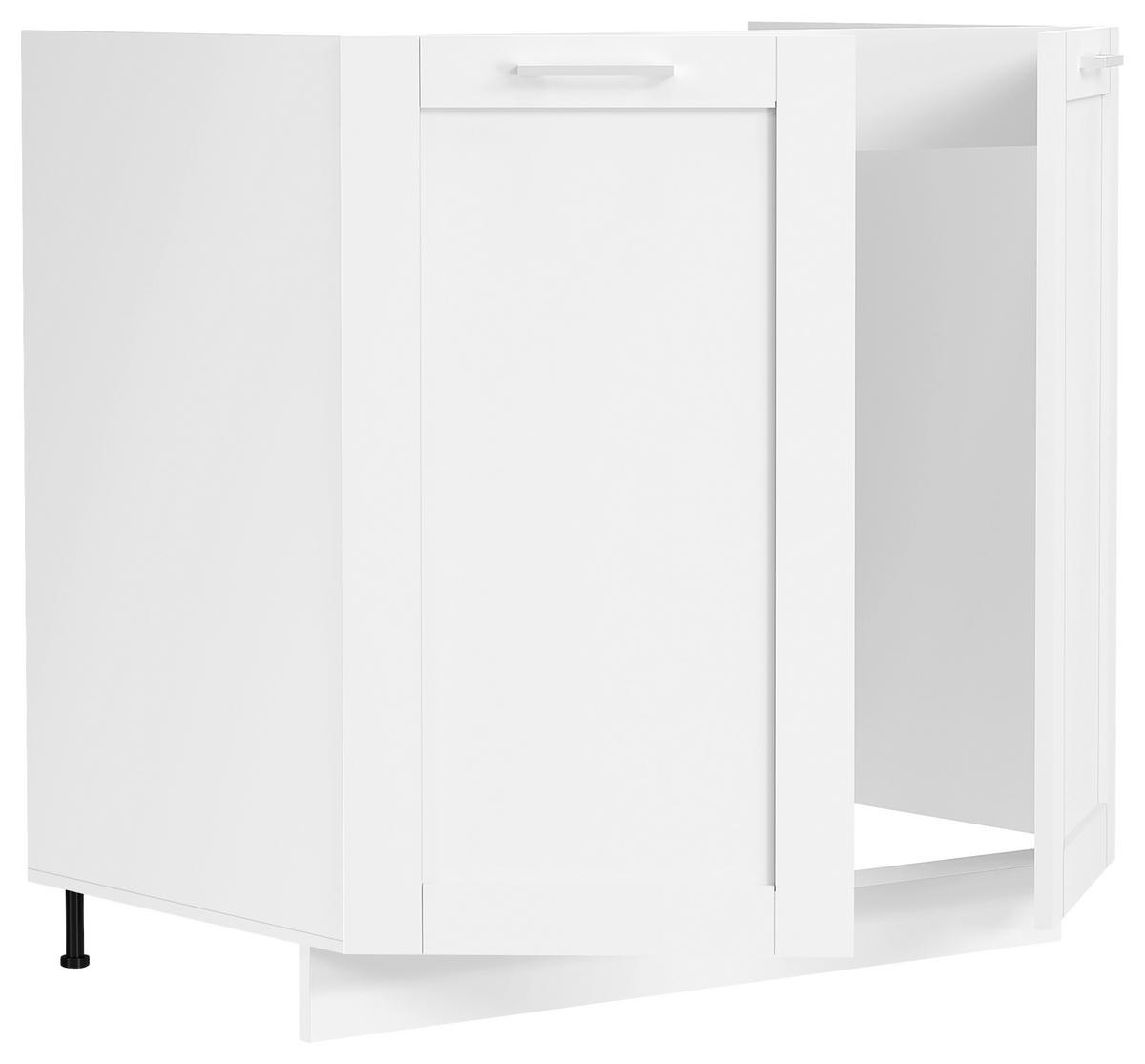 SPÜLENUNTERSCHRANK 80/82/46 cm  in Weiss  - Weiss/Silberfarben, Trend, Holzwerkstoff/Kunststoff (80/82/46cm) - MID.YOU