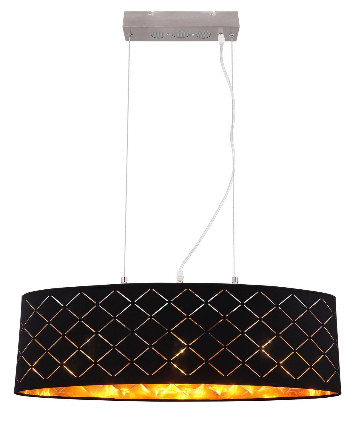 HÄNGELEUCHTE 65/25/140 cm  - Goldfarben/Schwarz, Basics, Textil/Metall (65/25/140cm) - Globo