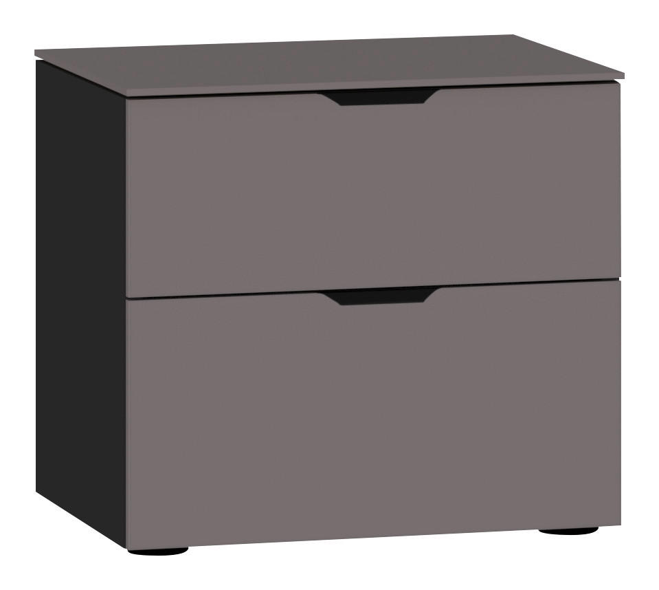 NACHTSCHRANK 45/42/43 cm  - Dunkelgrau/Schwarz, Design, Glas/Holzwerkstoff (45/42/43cm) - Jutzler