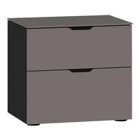 NACHTSCHRANK 45/42/43 cm  - Dunkelgrau/Schwarz, Design, Glas/Holzwerkstoff (45/42/43cm) - Jutzler