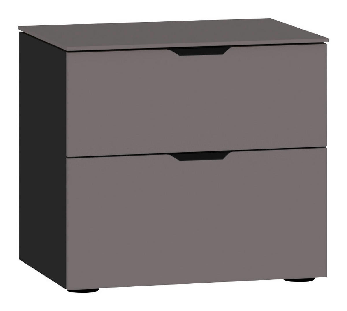 NACHTSCHRANK 45/42/43 cm  - Dunkelgrau/Schwarz, Design, Glas/Holzwerkstoff (45/42/43cm) - Jutzler