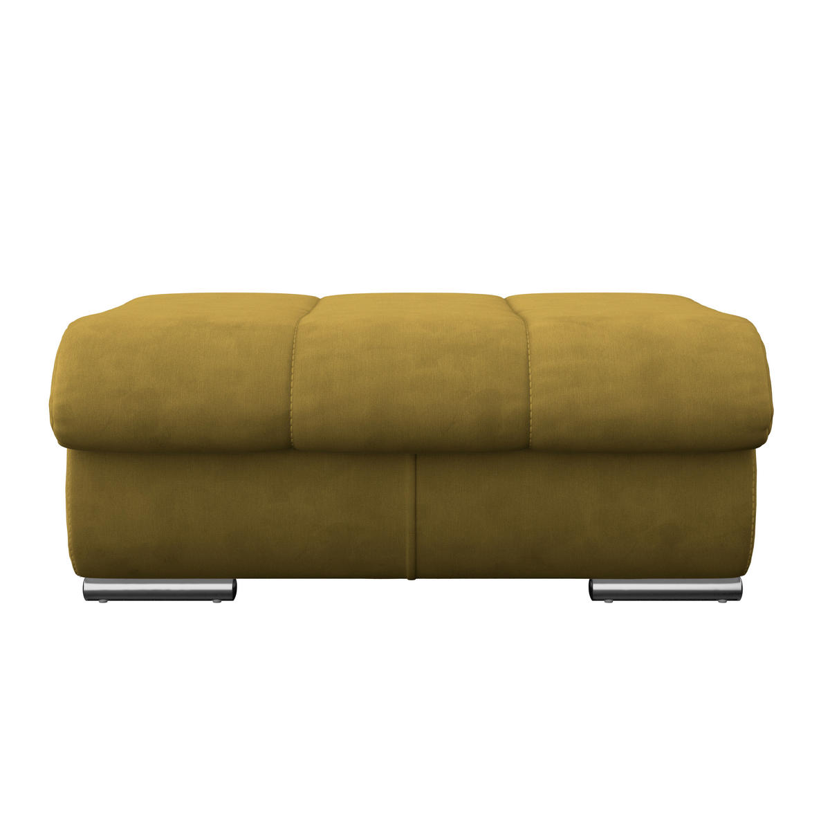 HOCKER Mikrofaser Senfgelb  - Chromfarben/Senfgelb, MODERN, Textil/Metall (100/43/80cm) - MID.YOU