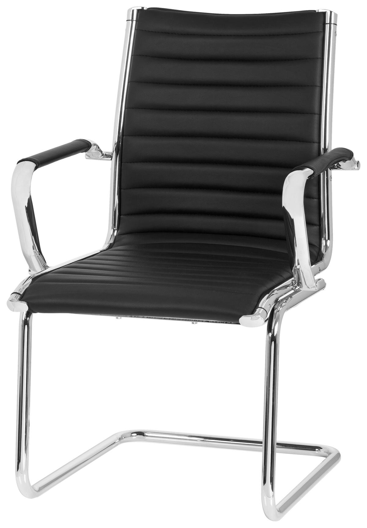 KONFERENČNI STOL kovina, tekstil črna  - srebrne barve/črna, Basics, kovina/tekstil (54/90/50cm) - MID.YOU
