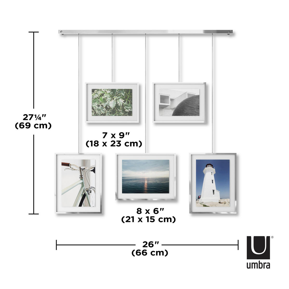 COLLAGEN-BILDERRAHMEN  Chromfarben  - Chromfarben, Design, Glas/Metall (79,4/3,2/69,5cm) - Umbra